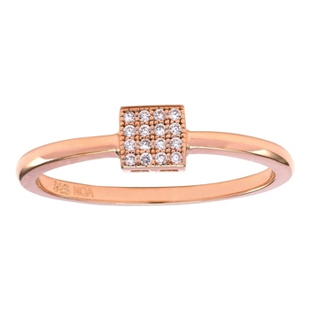 Rosaforgyldt sølv ring ALITANOR cz.  4mm* Str.60, fra Joanli Nor