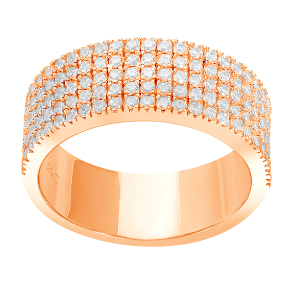 Rosaforgyldt ring ADINANOR 5 rækker cz. Str.56, fra Joanli Nor
