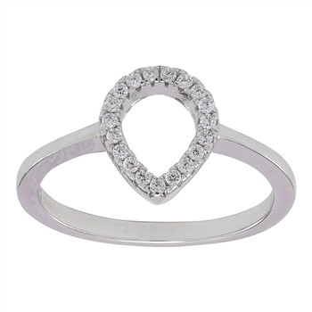 Rhd. sølv ring ALAINENOR cz. dråbe 10mm* Str.48, fra Joanli Nor