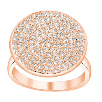Rosafg. sølv ring 19mm ABBIENOR m pavé cz.* Str.60, fra Joanli Nor