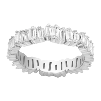 Rhd. sølv ring AGGANOR m/ baguette cz* Str.60, fra Joanli Nor