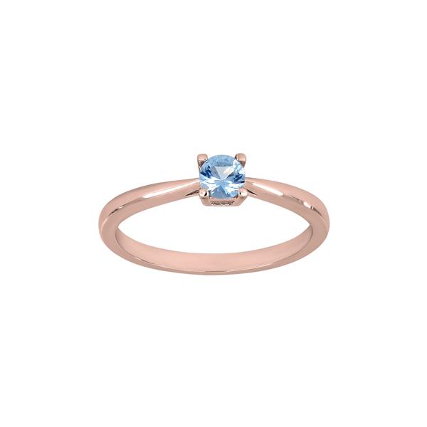 Rosaforg. sølv ring 4mm lyseblå HELENNOR Str.58, fra Joanli Nor