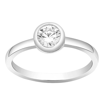 SWAROVSKI rhd sølvring AMYNOR rør 7,5mm Str.58, fra Joanli Nor