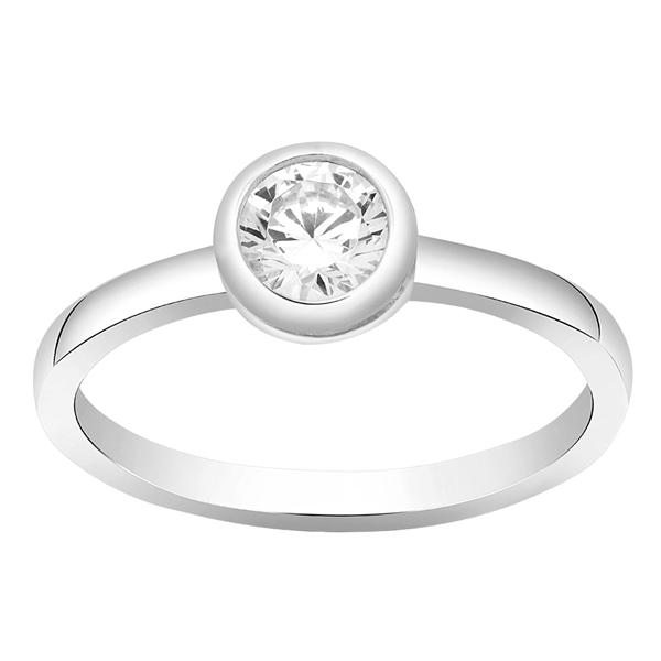 SWAROVSKI rhd sølvring AMYNOR rør 7,5mm Str.58, fra Joanli Nor