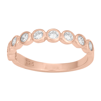 SWAROVSKI rosa forgyldt sølvring AMYNOR Str.60, fra Joanli Nor