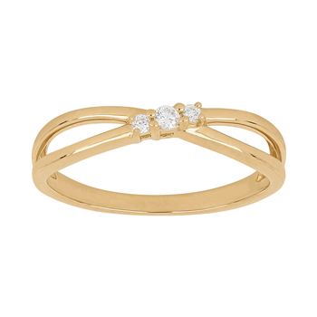 14kt. guldring m/dia 0.06ct W/SI, fra Siersbøl