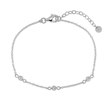 Armbånd sølv rhodineret zirkonia, fra L&G
