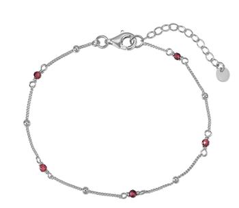 Armbånd sølv rhodineret med granat, fra L&G