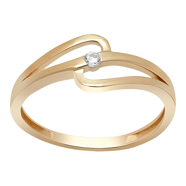 8kt. guldring m/tråde og cz, fra Siersbøl