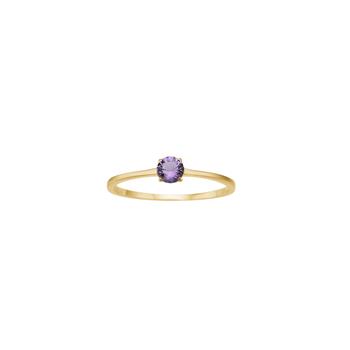 14kt. guldring m. 4mm ametyst, fra Siersbøl