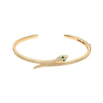 Slangearmbånd med hvide og grønne zirkonia, fra Blicher Fuglsang