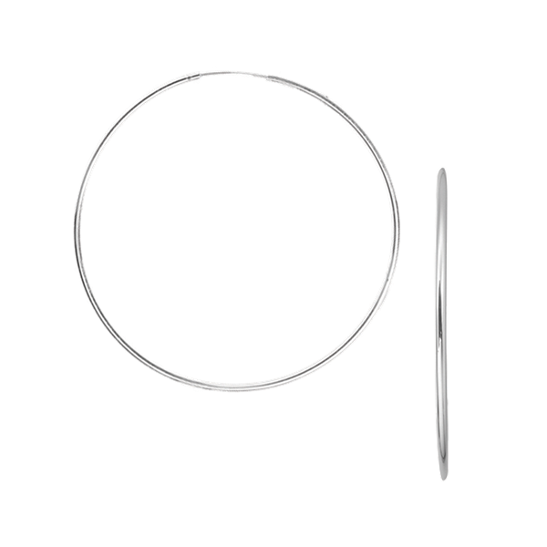 SØLV CREOL 55 MM, TRÅD 1,2 MM M/VIPPELÅS, fra Aagaard