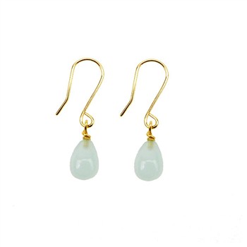 14k Earrings w.Aquamarine 14karat , fra San - Links of Joy