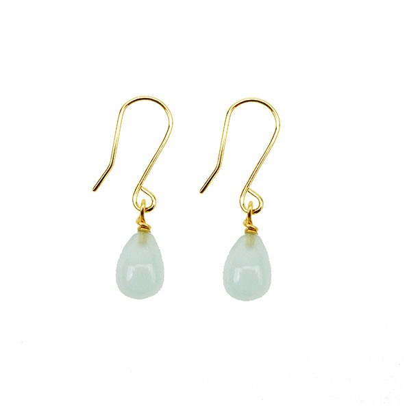14k Earrings w.Aquamarine 14karat , fra San - Links of Joy