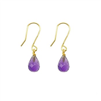 14k Earring w.Faceted Amethyst 14 karat, fra San - Links of Joy