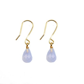 14K Earrings w.Faceted Chalcedony 14karat , fra San - Links of Joy