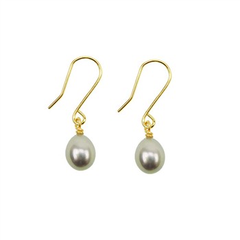 14K Earrings w.grey Fresh Water Pearl 14karat , fra San - Links of Joy