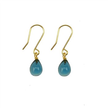 14K Earrings w.London Blue Topas 14 karat, fra San - Links of Joy