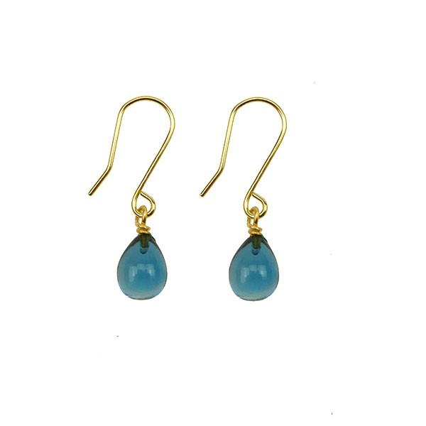 14K Earrings w.London Blue Topas 14 karat, fra San - Links of Joy