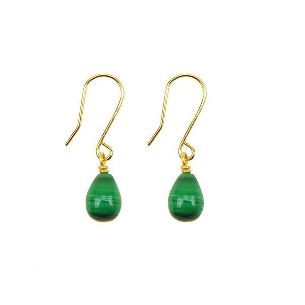 14K Earrings w.Malachite 14karat , fra San - Links of Joy