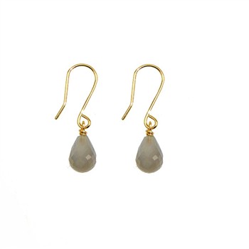 14K Earrings w.Faceted Moonstone 14 karat, fra San - Links of Joy