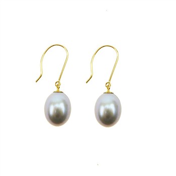 Earrings 14K  w. silvergrey Fresh Water Pearls  Pr.par, fra San - Links of Joy