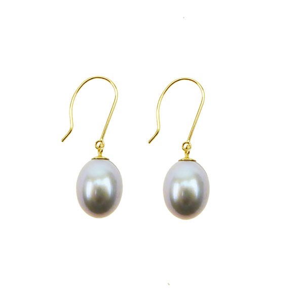 Earrings 14K  w. silvergrey Fresh Water Pearls  Pr.par, fra San - Links of Joy
