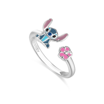 Sølvring med Rosa Blomst – Stitch Inspirert