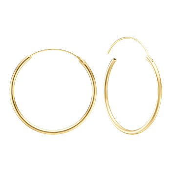 14KT CREOL 30MM, TRÅD 1,4MM M/VIPPELÅS, fra Aagaard