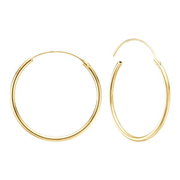 14KT CREOL 30MM, TRÅD 1,4MM M/VIPPELÅS, fra Aagaard