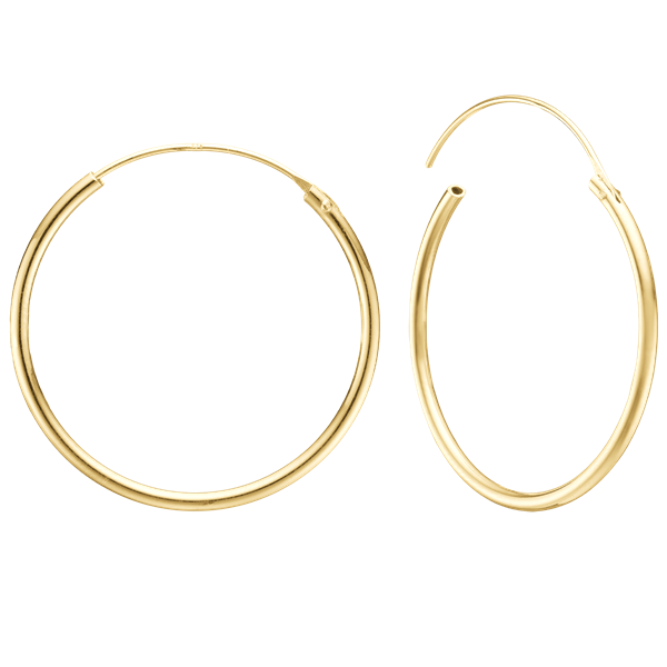 14KT CREOL 43MM, TRÅD 1,4MM M/VIPPELÅS, fra Aagaard