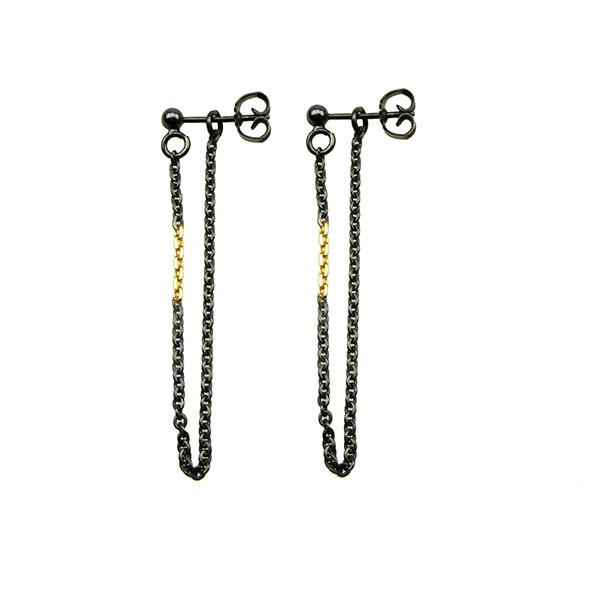 Earrings 925/585 - Oxidised  Pr.par, fra San - Links of Joy
