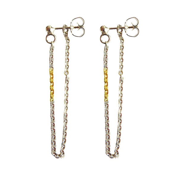 Earrings 925/585 -Rhodium Pr.par, fra San - Links of Joy