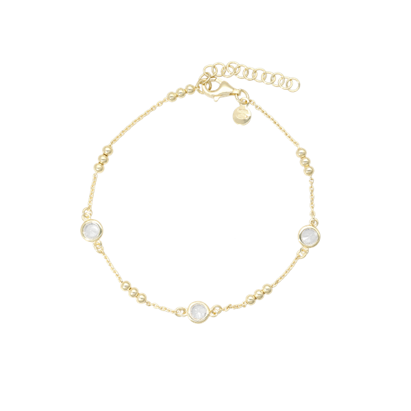 Armbånd kugler og CZ, fra Aagaard