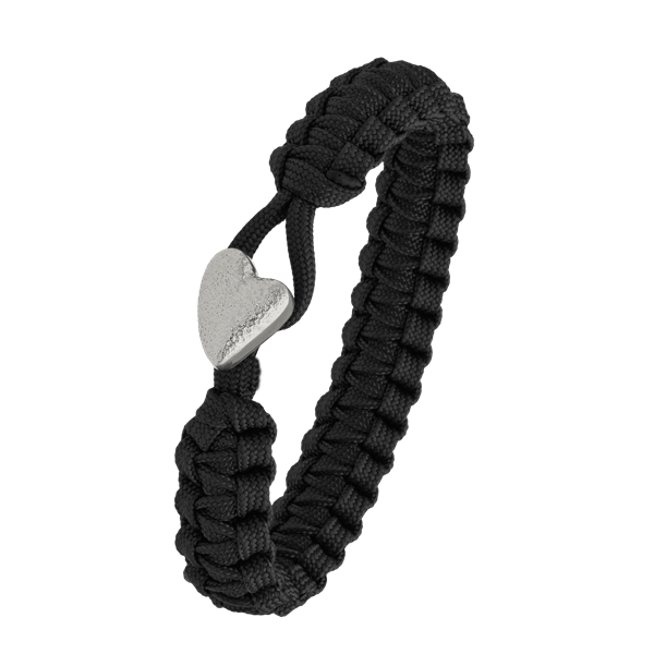 FSTS sort armbånd m sølv lås 05, fra Aagaard