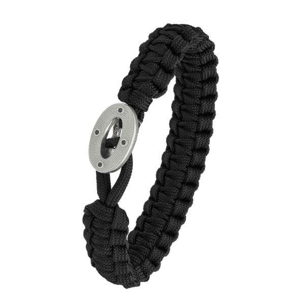 FSTS sort armbånd m sølv lås 07, fra Aagaard