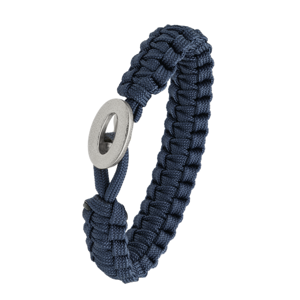 FSTS blåt armbånd m sølv lås 06, fra Aagaard