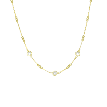 Halskæde kugler og CZ, fra Aagaard