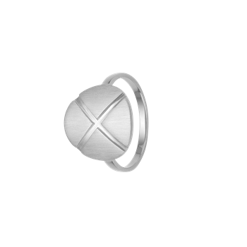 Ring, plade m/kryds, sølv, fra Aagaard
