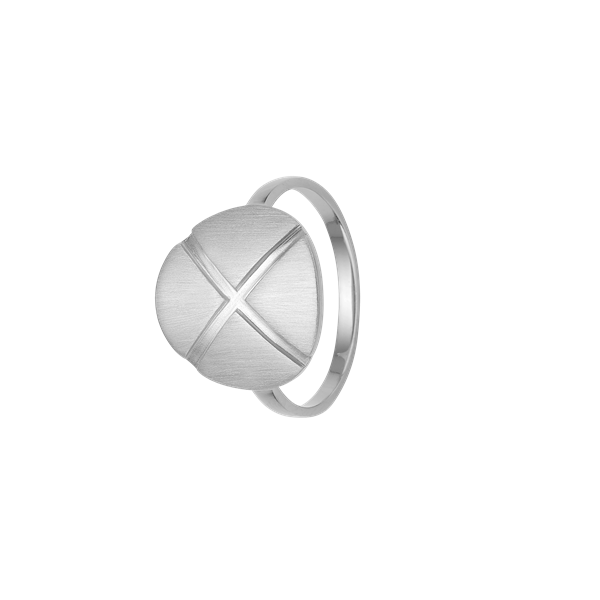 Ring, plade m/kryds, sølv, fra Aagaard