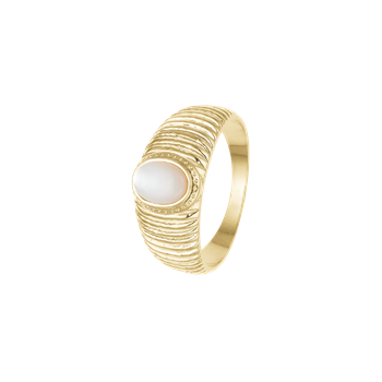 Ring, Perlemor, forg sølv, fra Aagaard