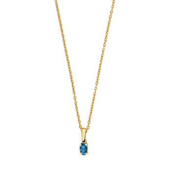 14kt. guldvedhæng m/London topas inkl. forg., fra Siersbøl