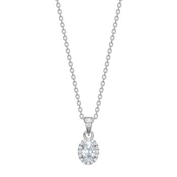 Sølvrhd. vedhæng m/cz incl kæde, fra Siersbøl