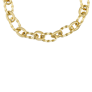 Halskæde i stål, belagt med 14 K guld (Kopier), fra Blicher Fuglsang