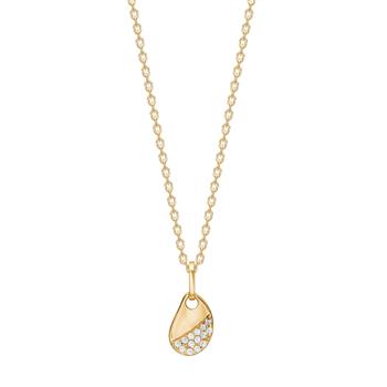 8kt. guldvedhæng m.cz inkl. forg. kæde, fra Siersbøl