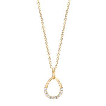 8kt. guldvedhæng m.cz inkl. forg. kæde, fra Siersbøl