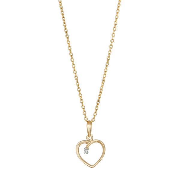 14kt. guldhjerte m/dia. 0.005ct W/SI inkl. forg. k, fra Siersbøl