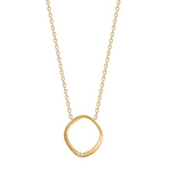 14kt. guldvedhæng m.0,010ct W/SI inkl. forg. kæde, fra Siersbøl