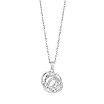 Rhod. sølvvedhæng m/cz inkl. kæde, fra Siersbøl