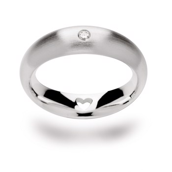 925/- Ring, brillant 0,03ct W-SI mat, fra Bastian Inverun